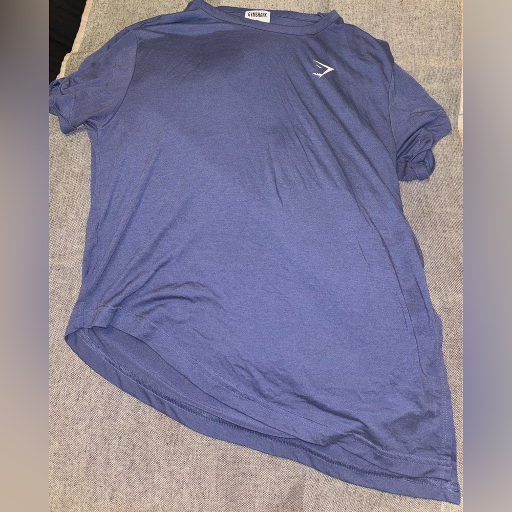 Gymshark Shirt Womens Medium Blue Tie Side Performance asymmetrical top